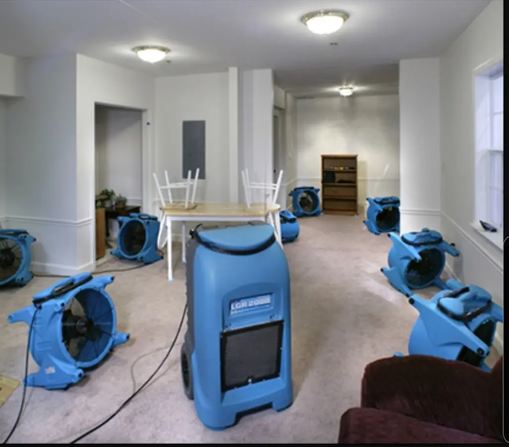 Air movers and dehumidifier setup for Water Extraction & Removal in Milpitas